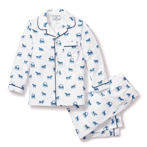 Petite Plume Equestrian Twill Pajama Set - Picture 1 of 8